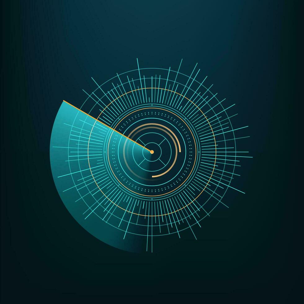 Round circle futuristic chart, HUD round circle vector