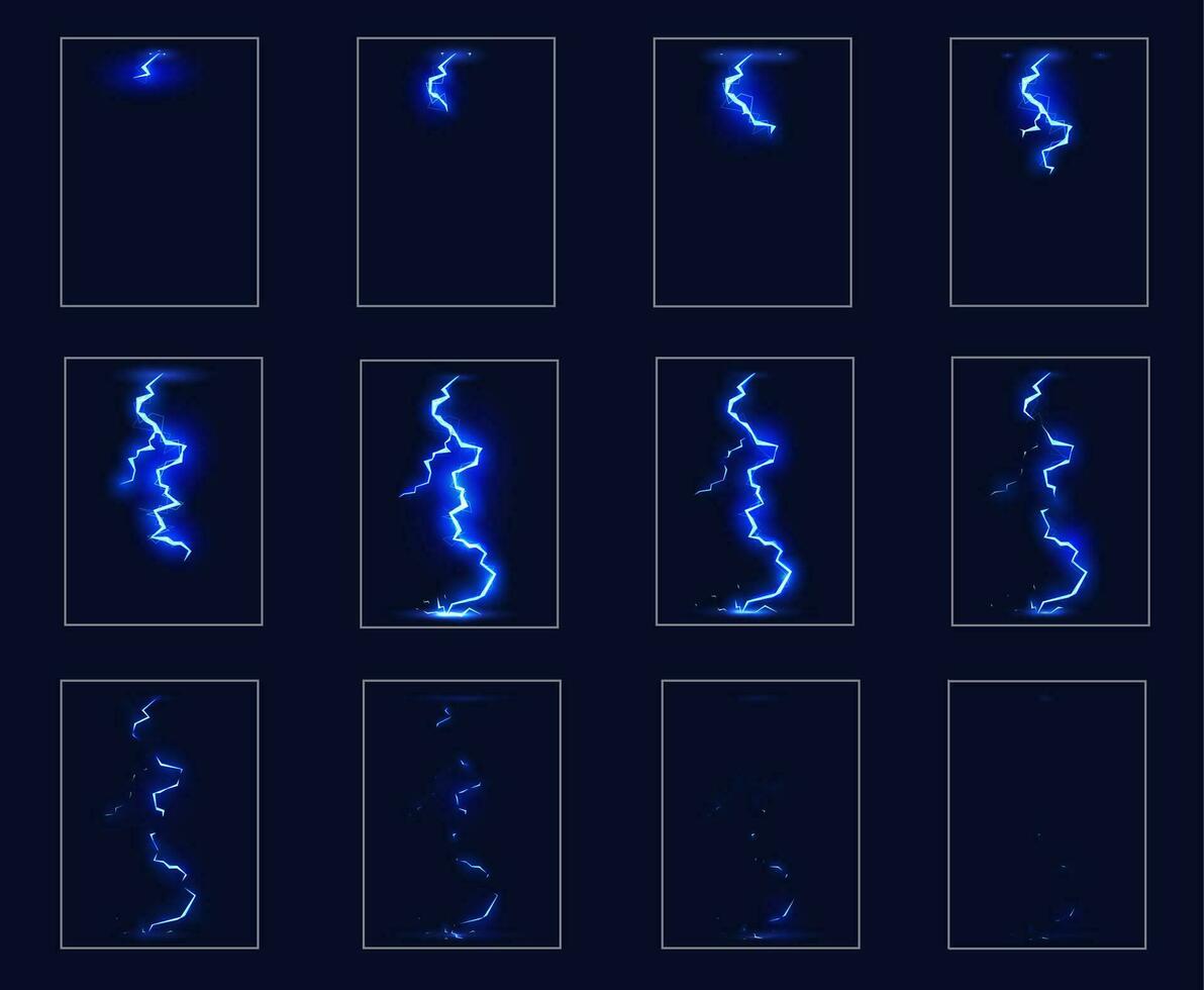 dibujos animados relámpago duende animación efecto, juego ui vector