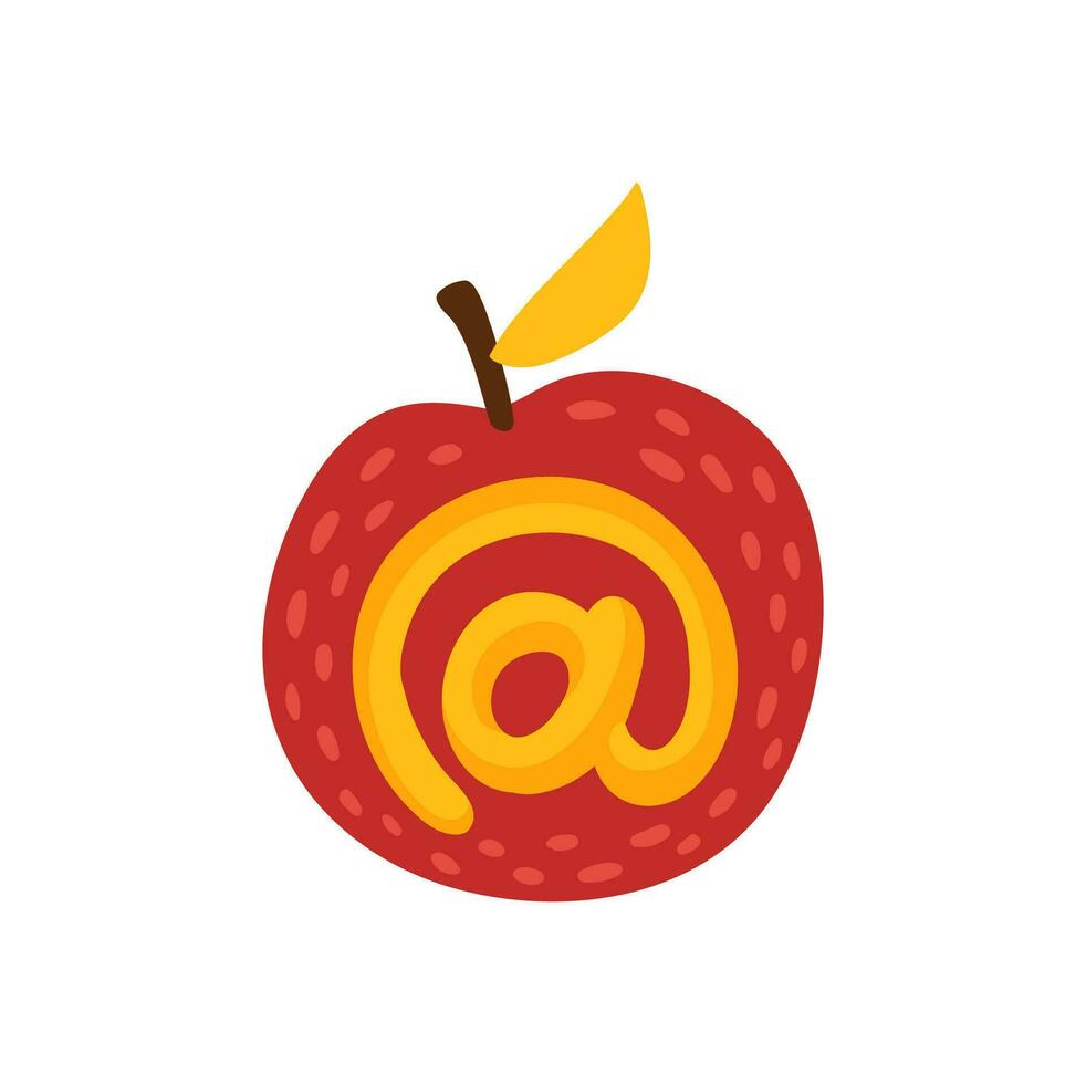 Email address symbol on apple, Thanksgiving font vector