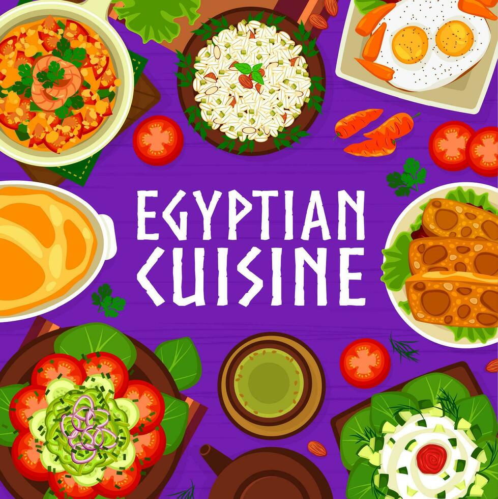 egipcio cocina menú cubrir página vector modelo