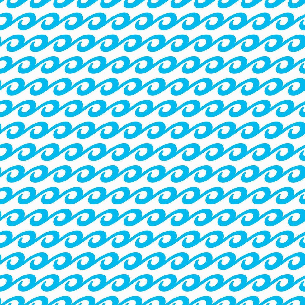 Blue ocean and sea waves seamless pattern vector