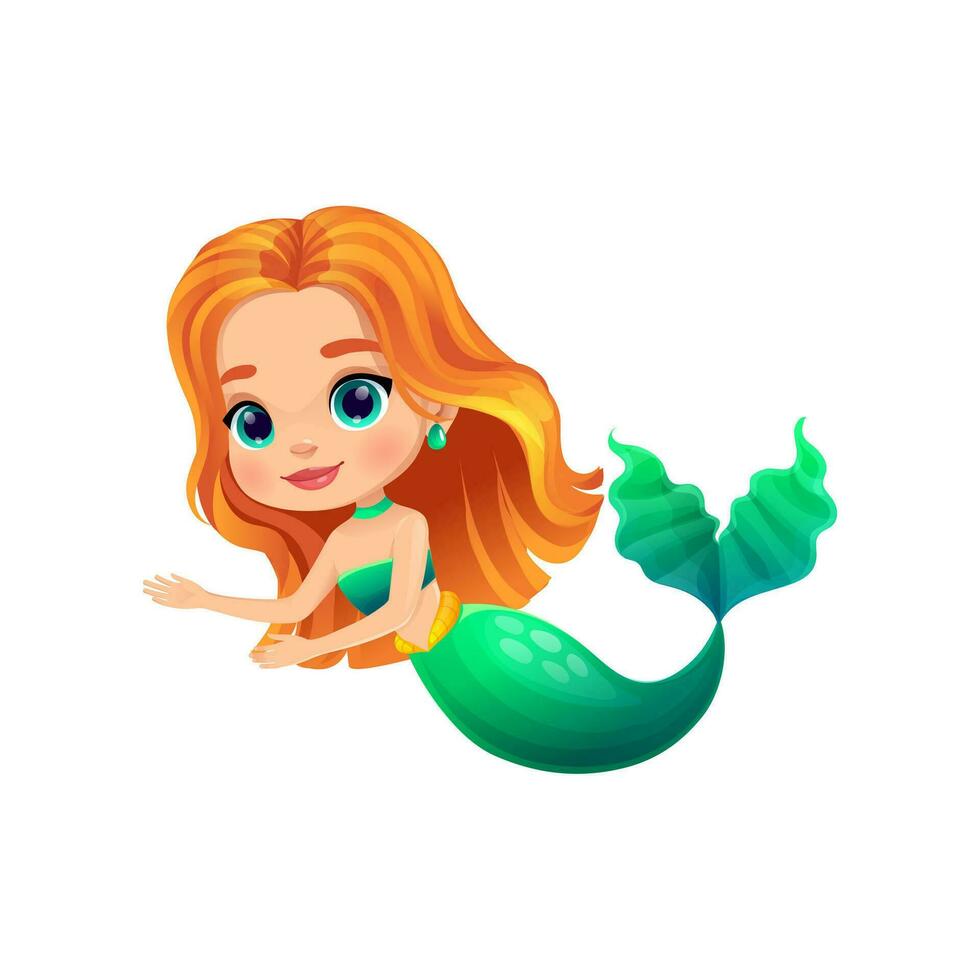 Cartoon mermaid character vector playful personage