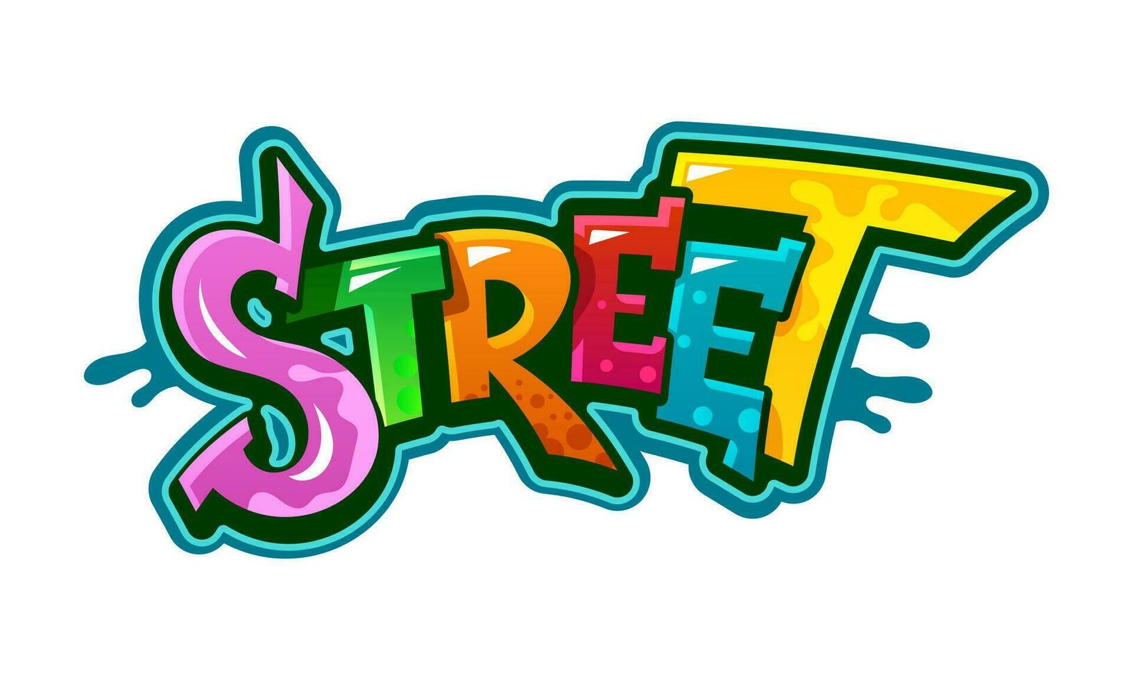 Street graffiti street art, urban vector word