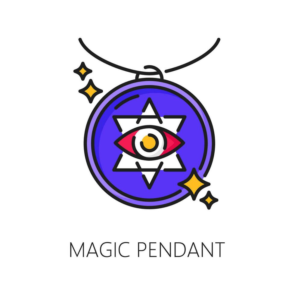 Magic pendant witchcraft and magic icon, amulet vector