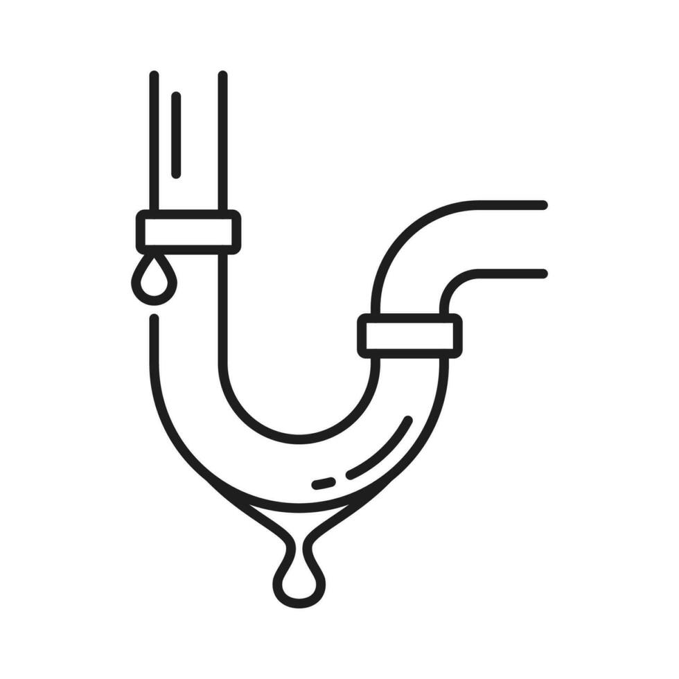 Plumbing service icon of water pipe leakage repair vector
