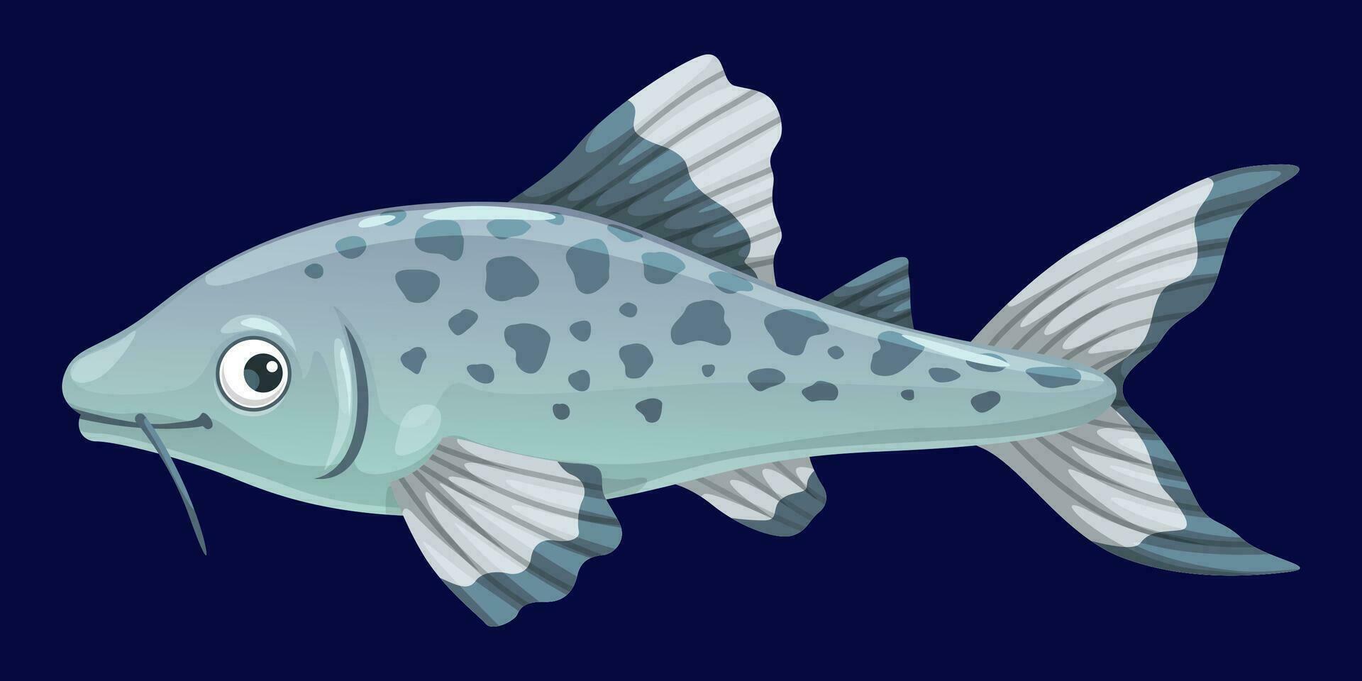 Aquarium catfish, isolated freshwater creature vector