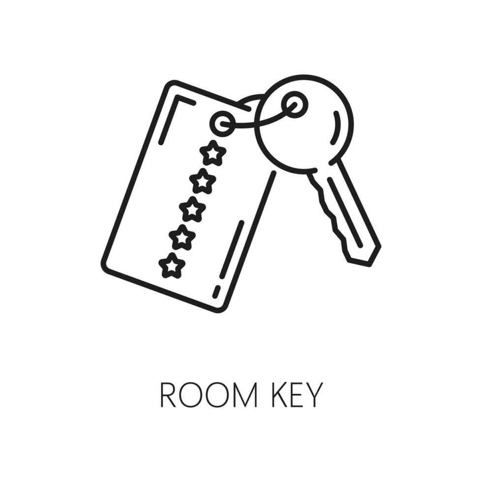 Room key from five star hotel, unlock door icon 25449021 Vector Art at