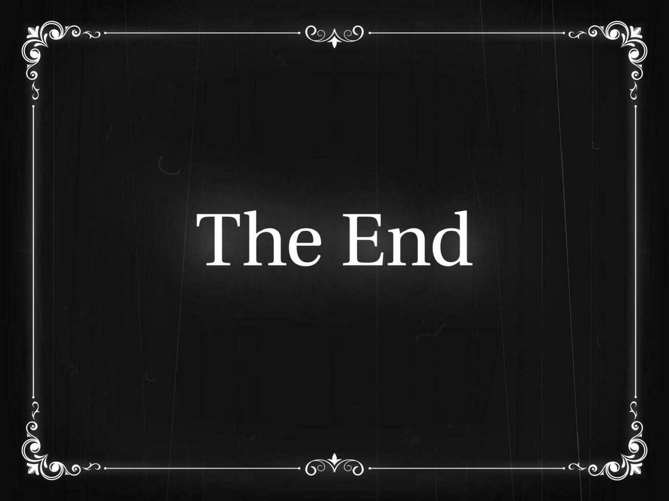 Silent movie cinema vintage border film end screen vector