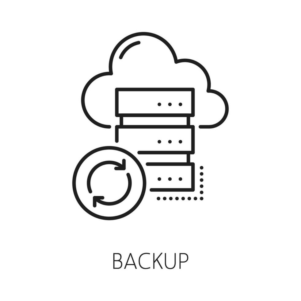 CDN backup, content delivery network line icon vector