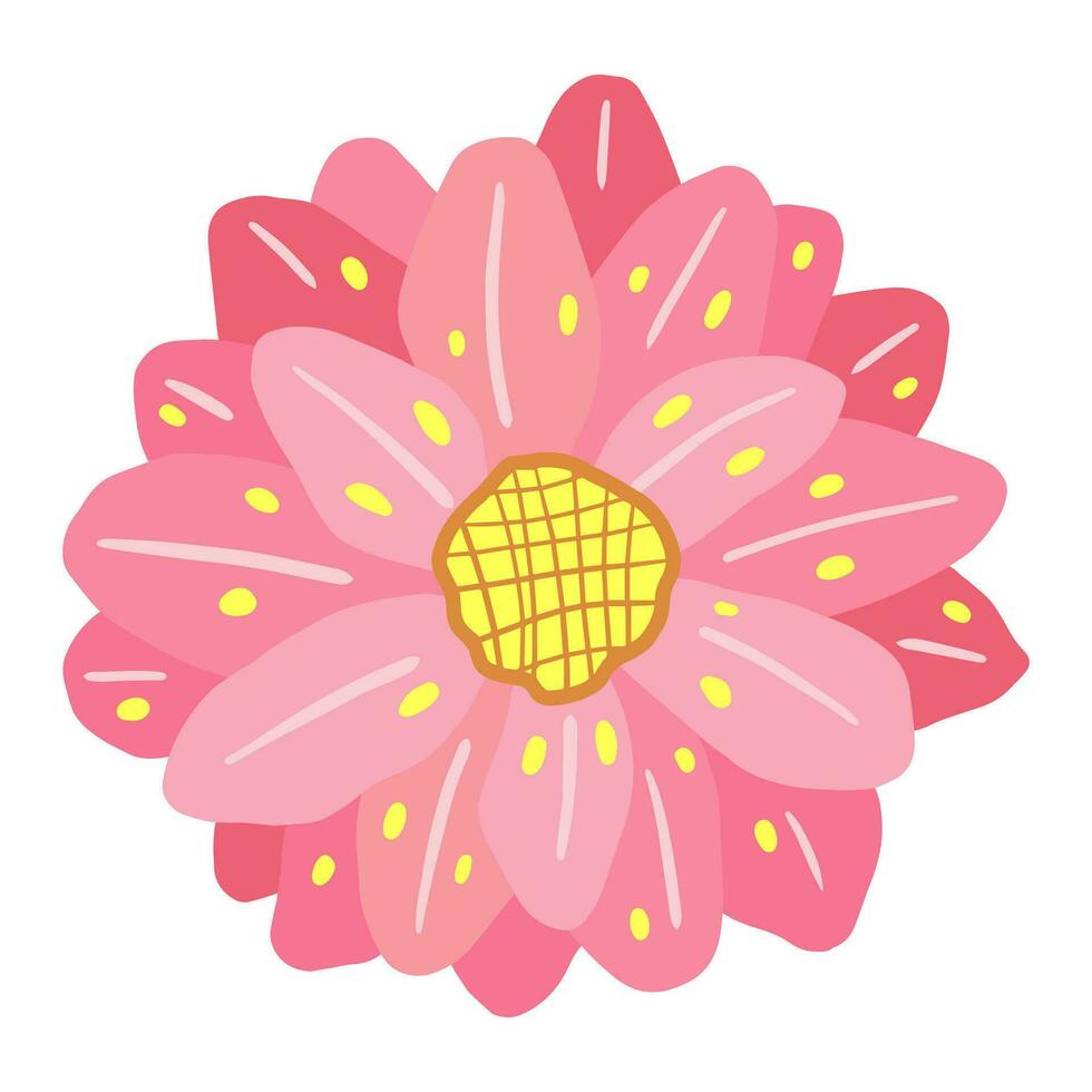 Flower doodle design. Hand drawn vector of floral element isolated on white background.