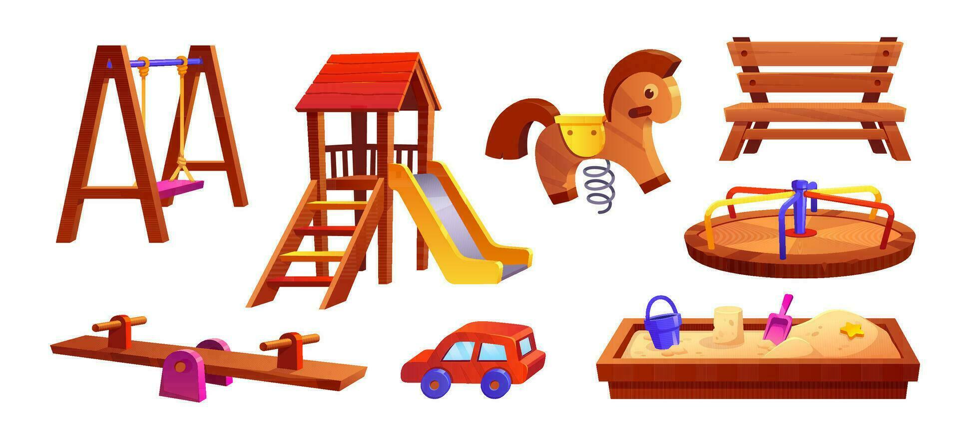 Playground vector park game cartoon illustration
