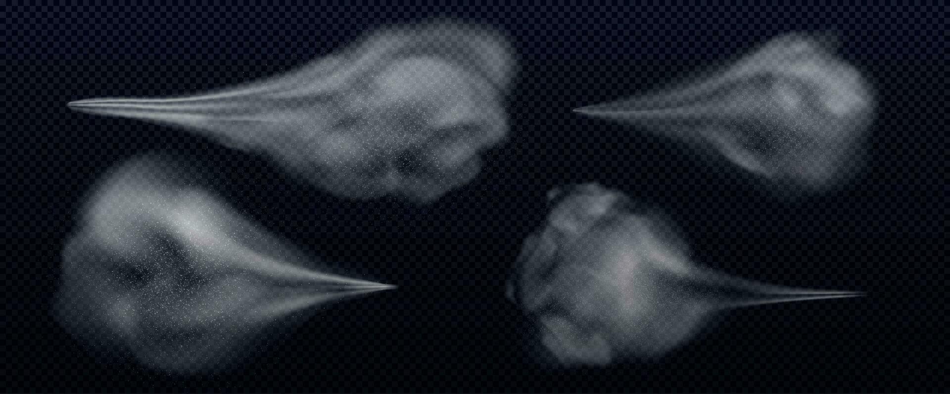 Dust water spray vector, air mist smoke effect vector