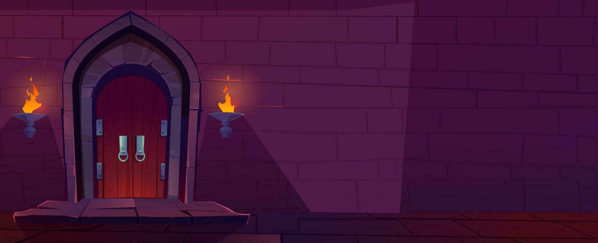 castillo calabozo pared dibujos animados antecedentes para juego vector