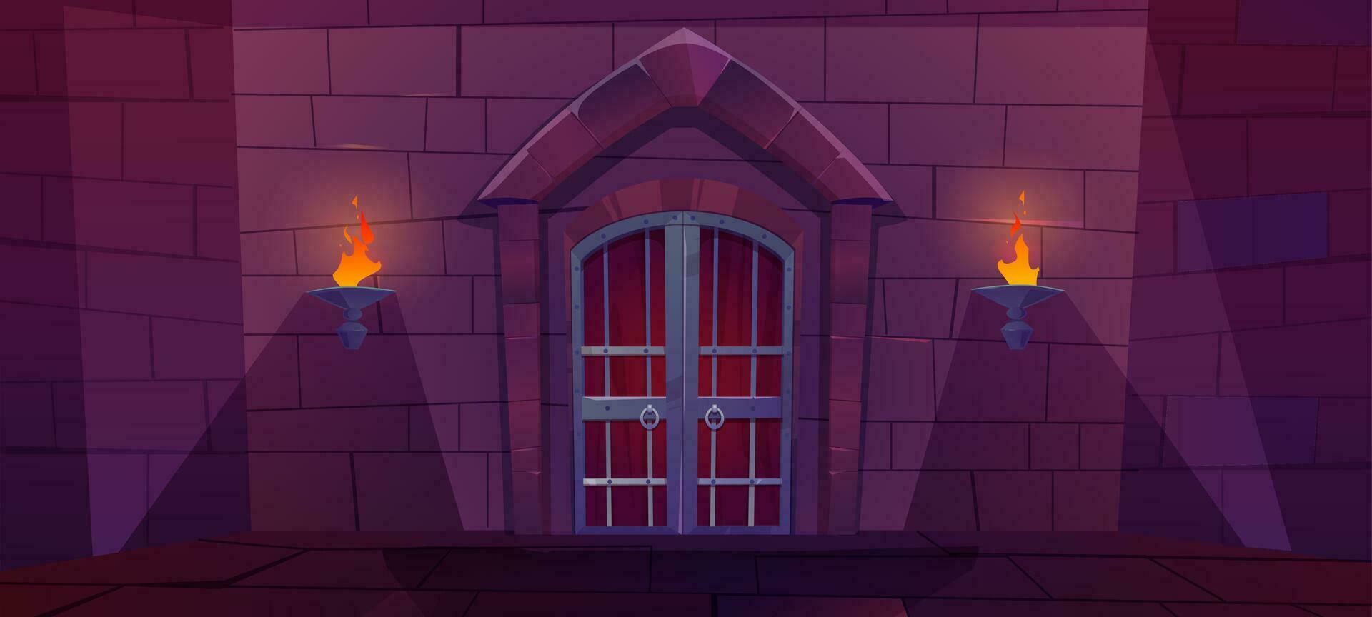 Castle dungeon wall cartoon background for game vector