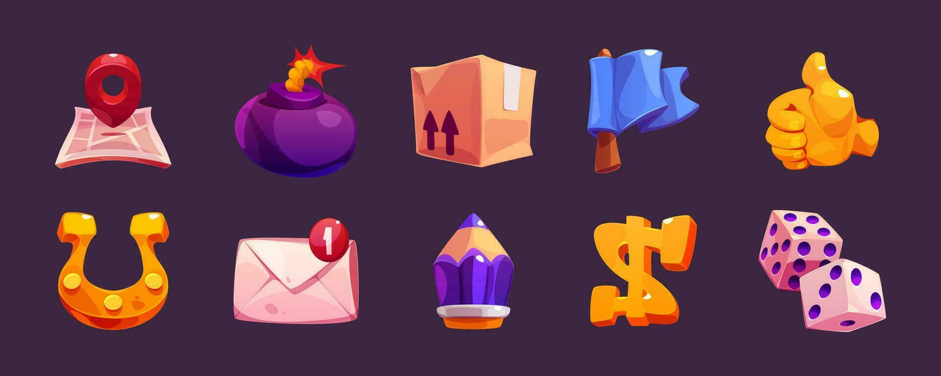 web iconos, símbolos para juego o casino vector