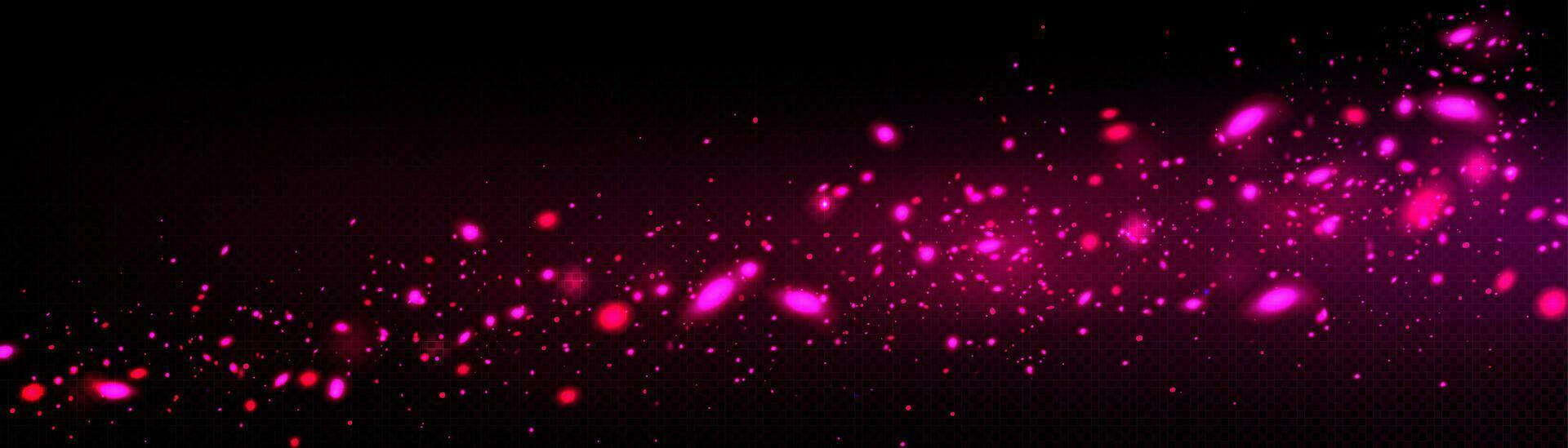 Pink firefly light glow flow space background vector