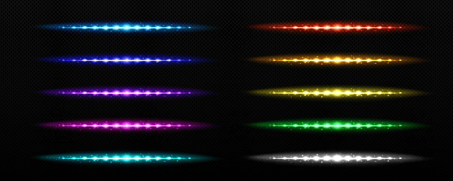 realista conjunto de arco iris LED rayas vector