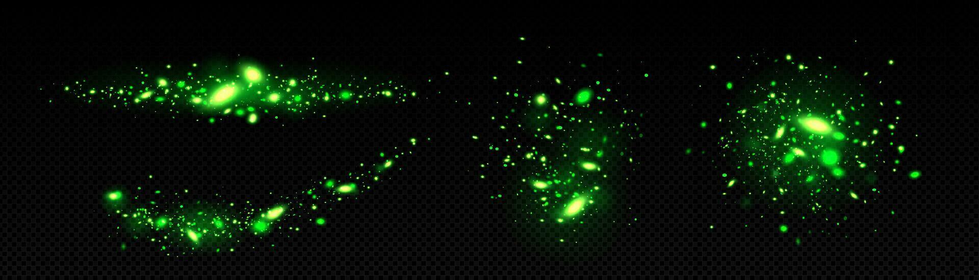 Green magic firefly glitter shine effect vector