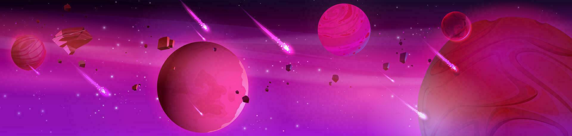 Space background with alien planets vector