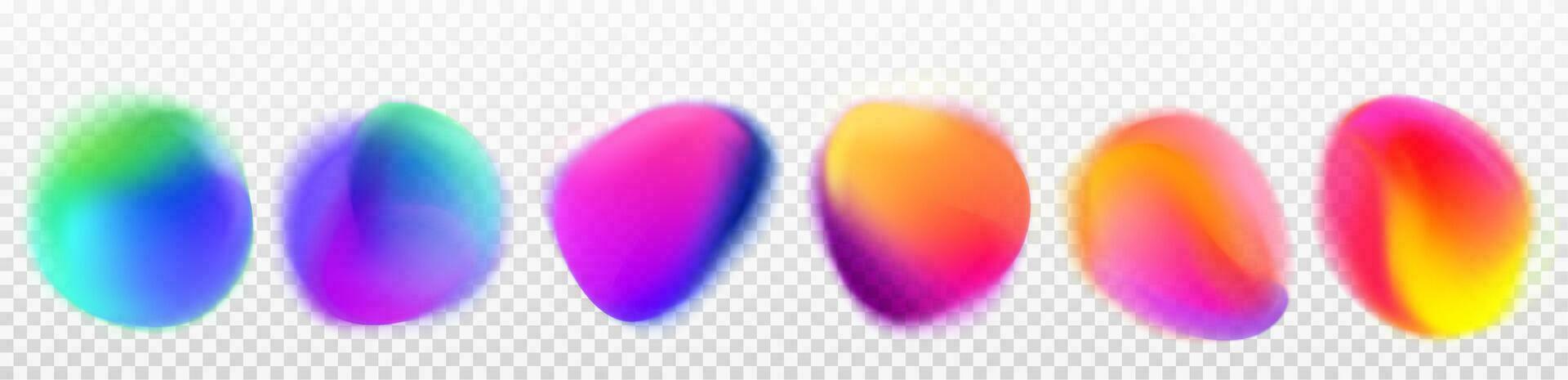 Realistic set of abstract gradient spots vector