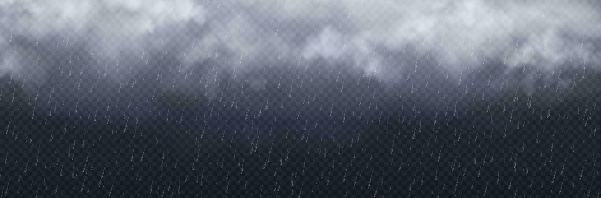 Storm rainy weather effect with water drops vector
