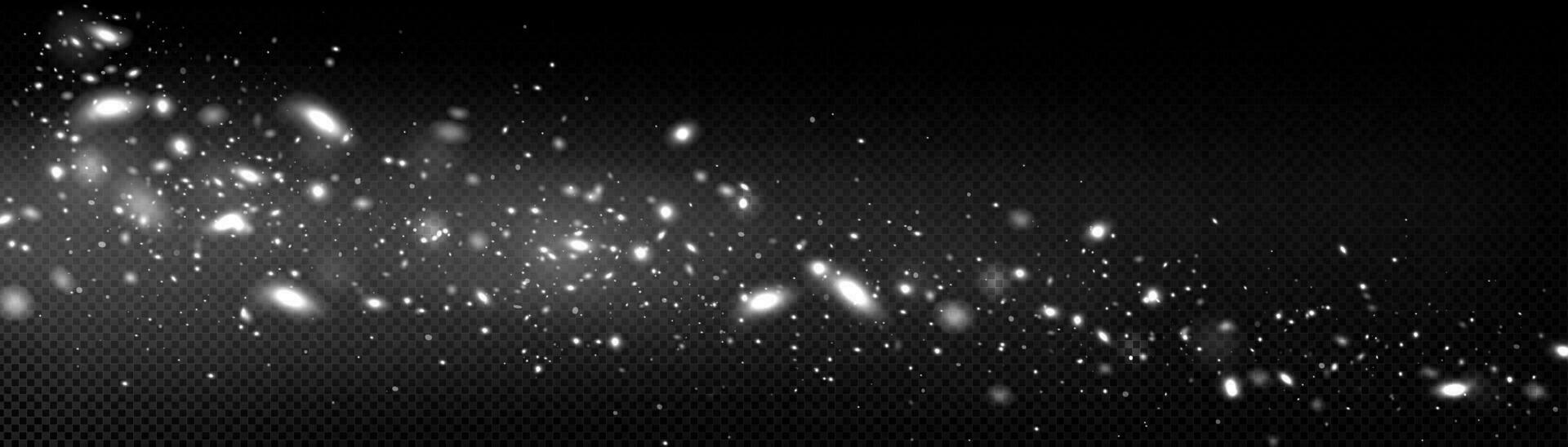 White firefly light glow flowing space background vector