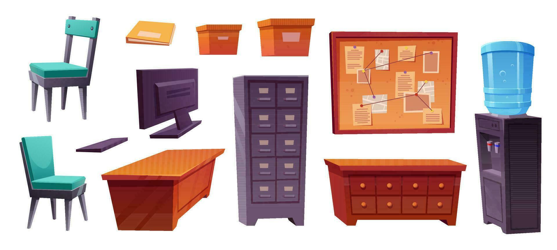 Police station room or detective office interior vector