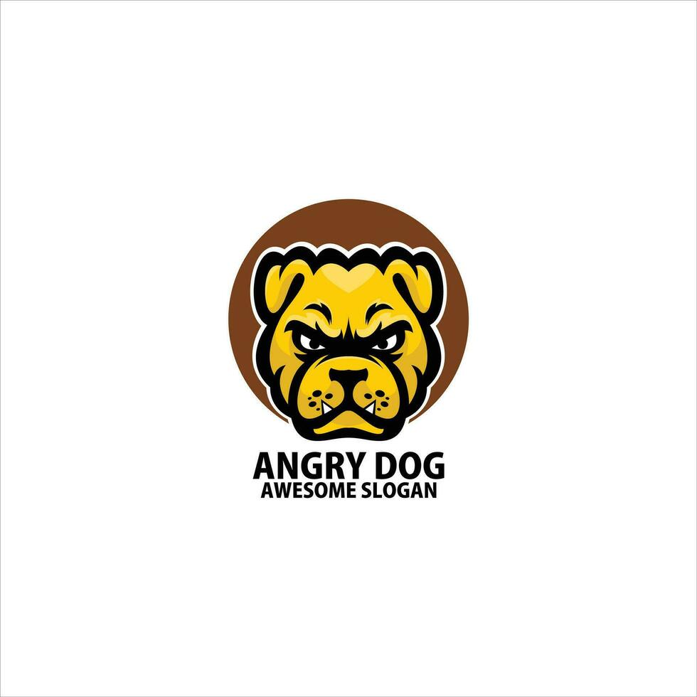 angry dog logo gaming esport design vector