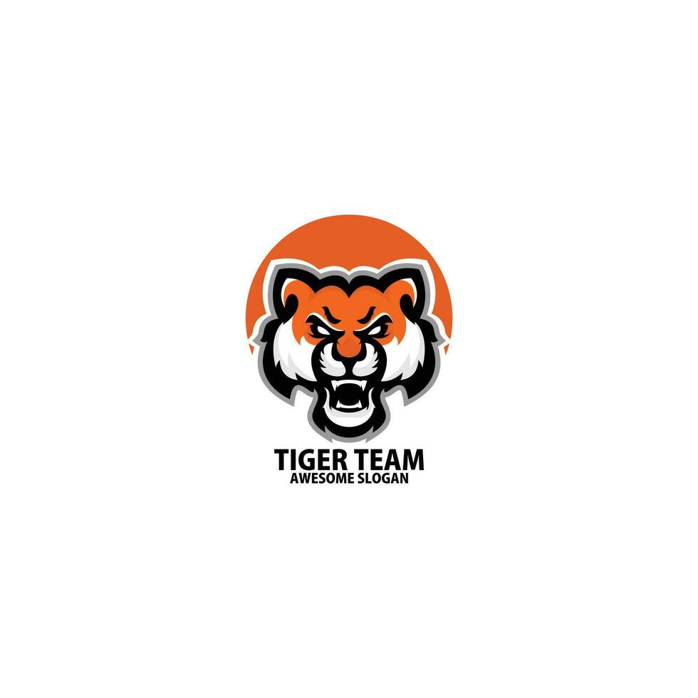 angry tiger logo design gaming esport team vector