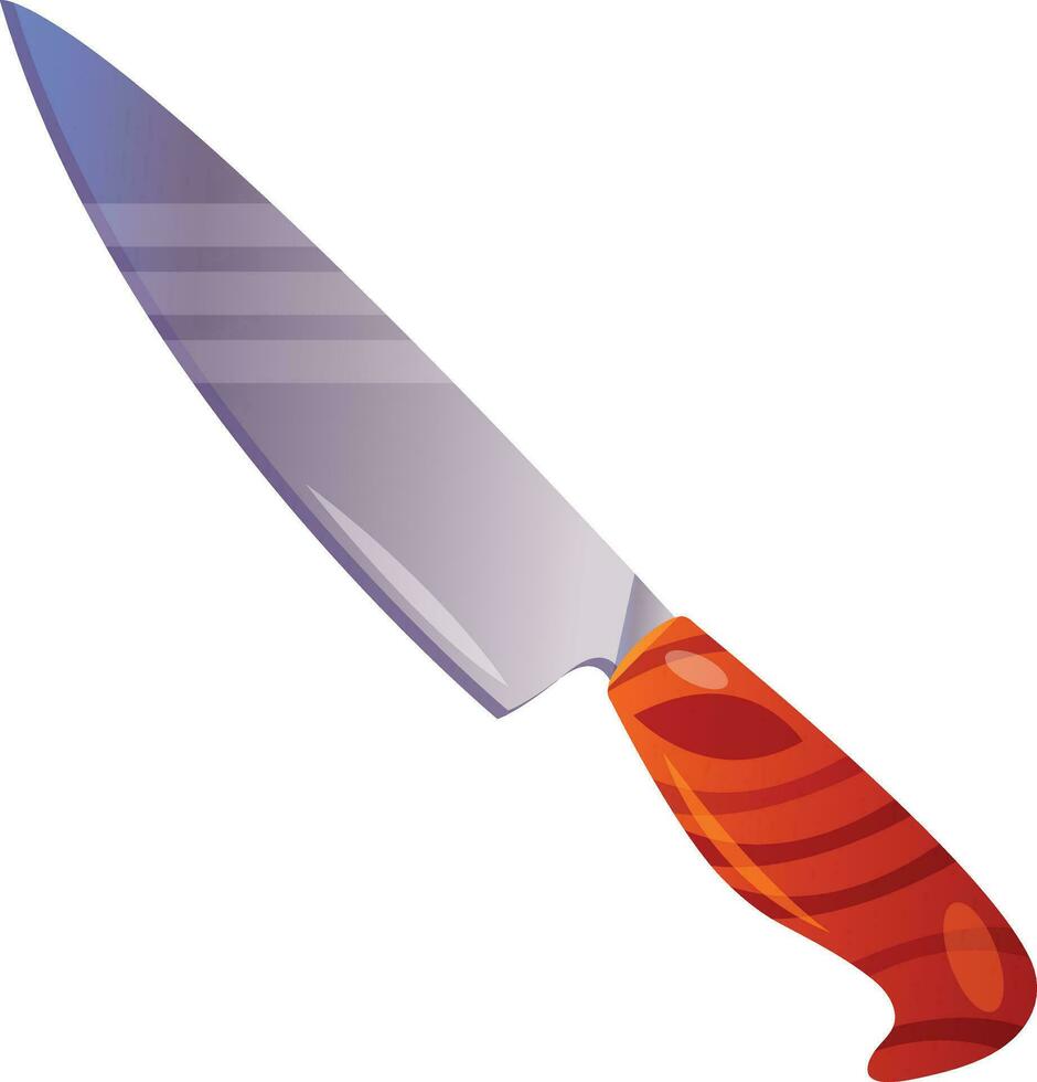 Kitchen knife. Silverware utensil for eating. Kitchenware, kitchen utensil.  Cartoon vector icon for food apps and websites
