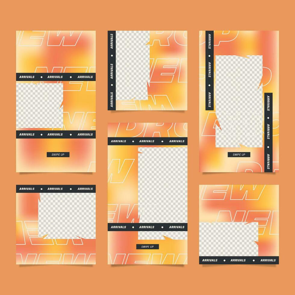 Holographic design banner template. For social media advertising and promotions. vector