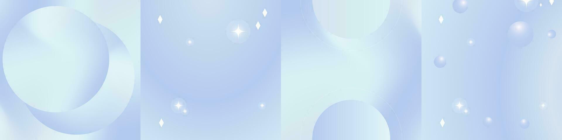 Set of Pastel Blue backgrounds in liquid and modern concept. Editable Vector Illustration. EPS 10.