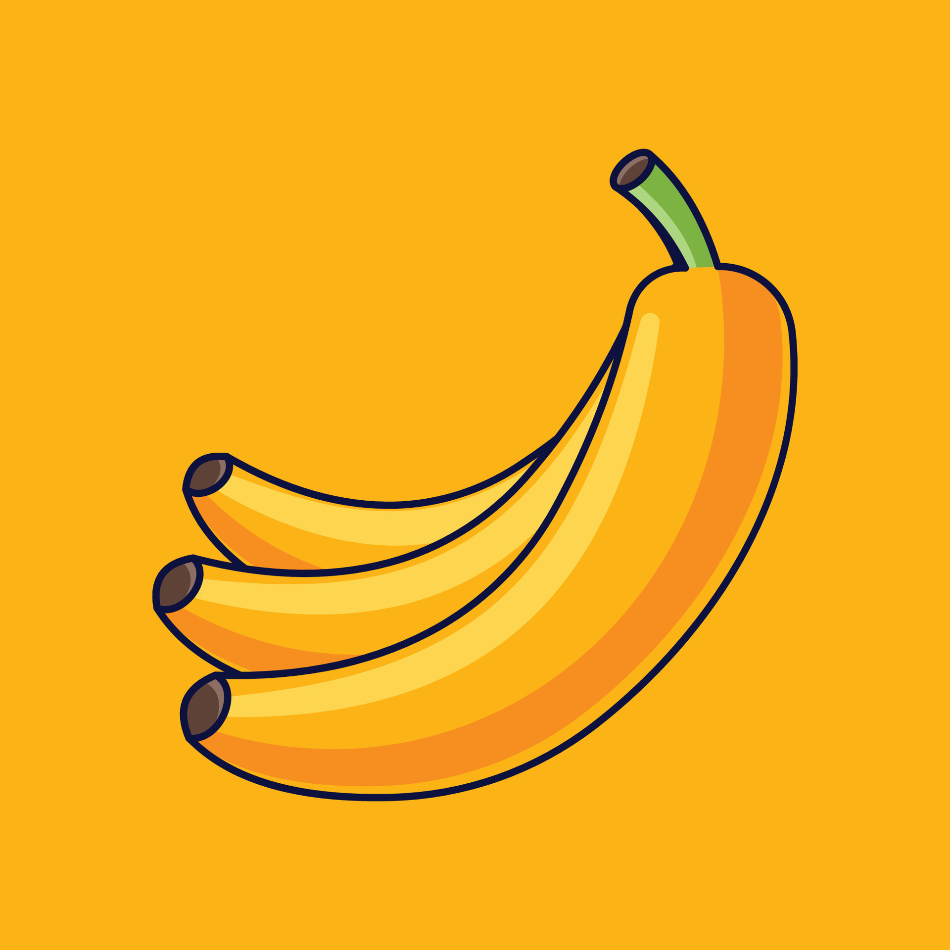 Banana Fruit Cartoon Vector Icon Illustration. Food Fruit Icon Concept ...