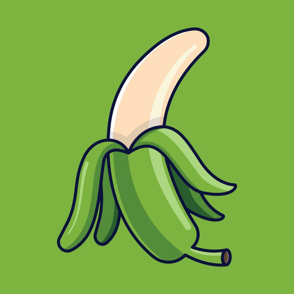 Banana Fruit Cartoon Vector Icon Illustration. Food Fruit Icon Concept Isolated Premium Vector. Flat Cartoon Style Suitable for Web Landing Page, Banner, Sticker, Background