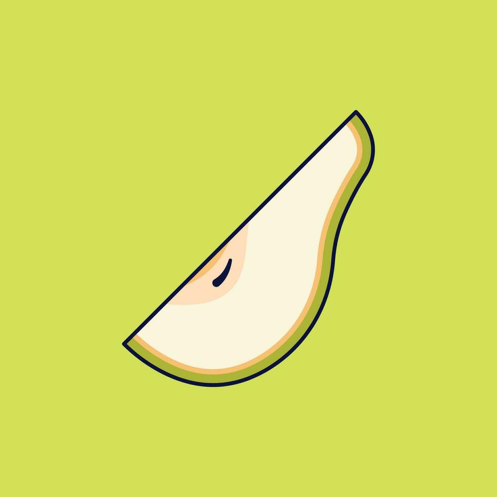 Pear Fruit Cartoon Vector Icon Illustration. Food Fruit Icon Concept Isolated Premium Vector. Flat Cartoon Style Suitable for Web Landing Page, Banner, Sticker, Background