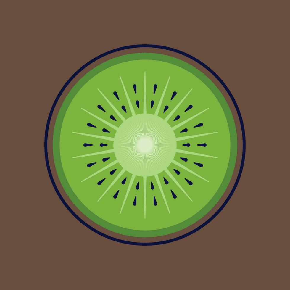 Kiwi Fruit Cartoon Vector Icon Illustration. Food Fruit Icon Concept Isolated Premium Vector. Flat Cartoon Style Suitable for Web Landing Page, Banner, Sticker, Background