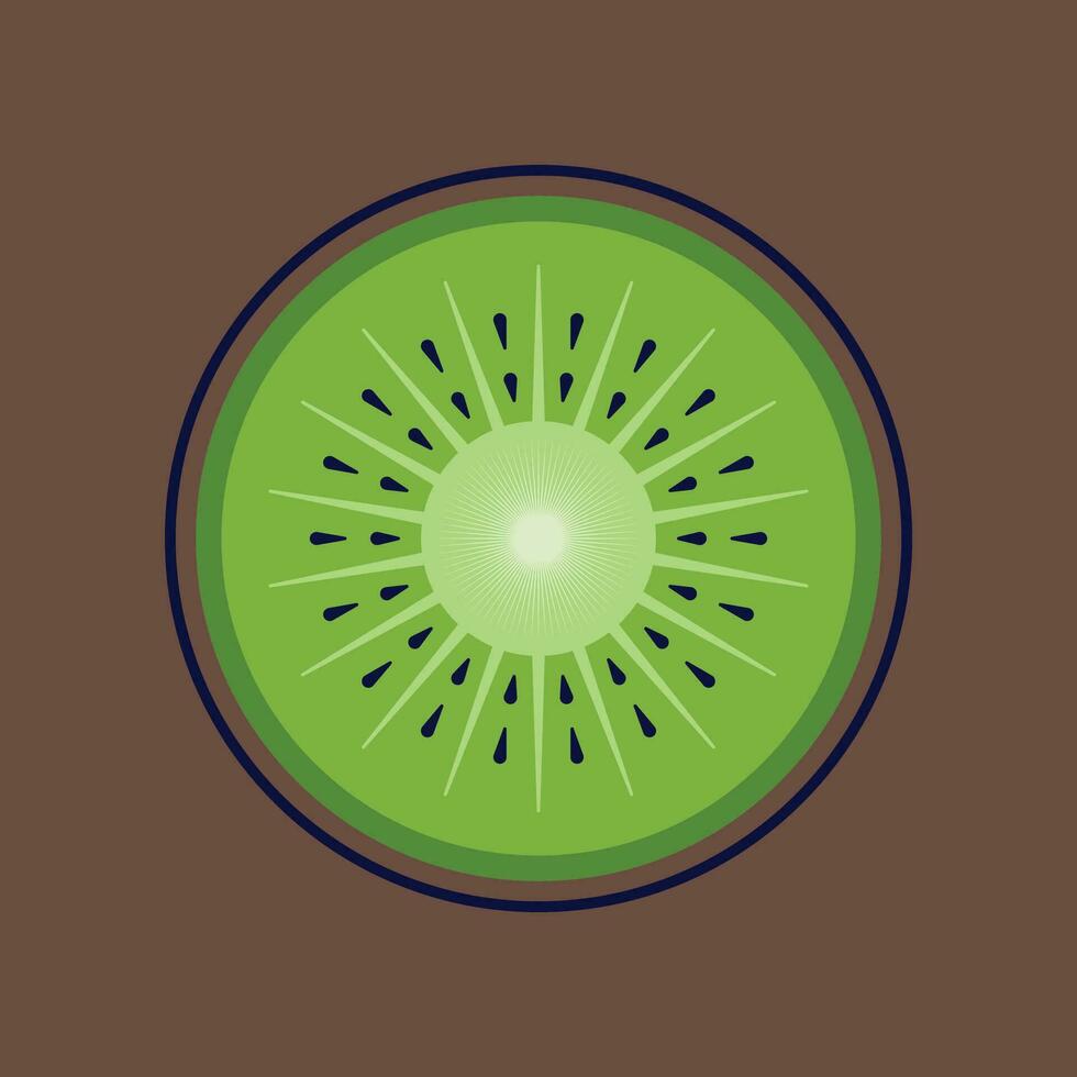 Kiwi Fruit Cartoon Vector Icon Illustration. Food Fruit Icon Concept Isolated Premium Vector. Flat Cartoon Style Suitable for Web Landing Page, Banner, Sticker, Background