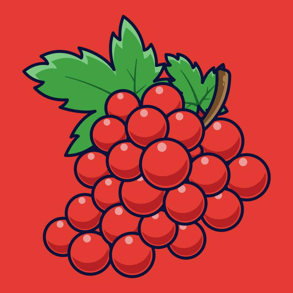 Grape Fruit Cartoon Vector Icon Illustration. Food Fruit Icon Concept Isolated Premium Vector. Flat Cartoon Style Suitable for Web Landing Page, Banner, Sticker, Background