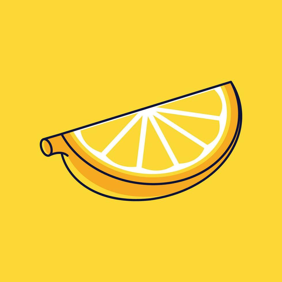 Lemon Fruit Cartoon Vector Icon Illustration. Food Fruit Icon Concept Isolated Premium Vector. Flat Cartoon Style Suitable for Web Landing Page, Banner, Sticker, Background