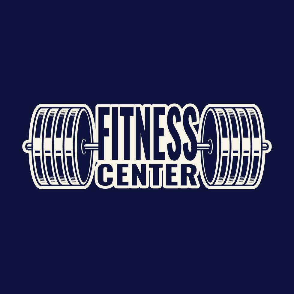 Fitness Logo Retro Style. Good For Fitness Logo, Gym Logo. Template for sport icon, symbol, logo or other branding. Modern retro illustration. vector