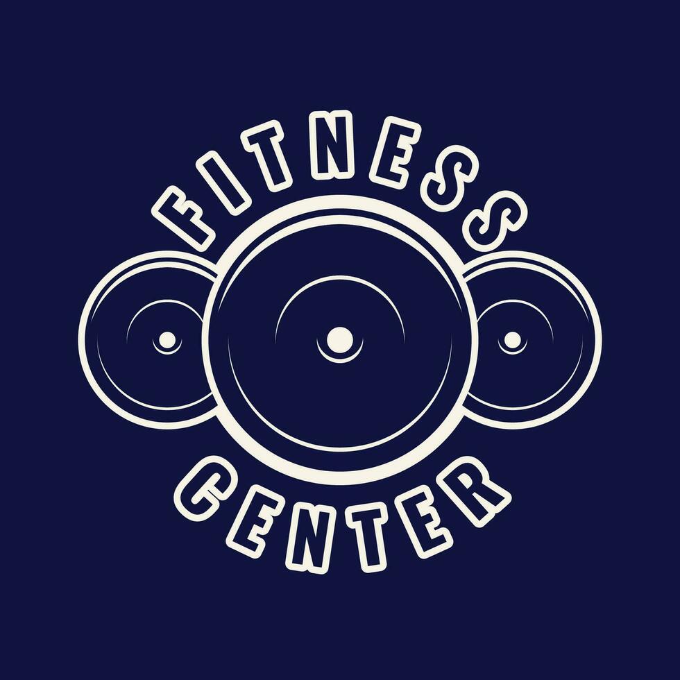 Set of Fitness Logo Retro Style. Good For Fitness Logo, Gym Logo. Dumbbell with chain. Template for sport icon, symbol, logo or other branding. Modern retro illustration. vector