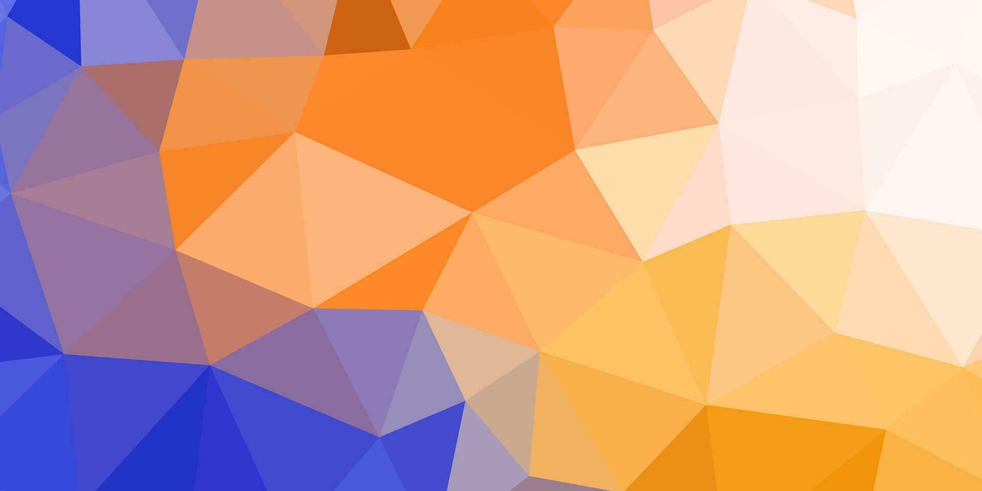 abstract blue orange colorful geometric background with triangles vector