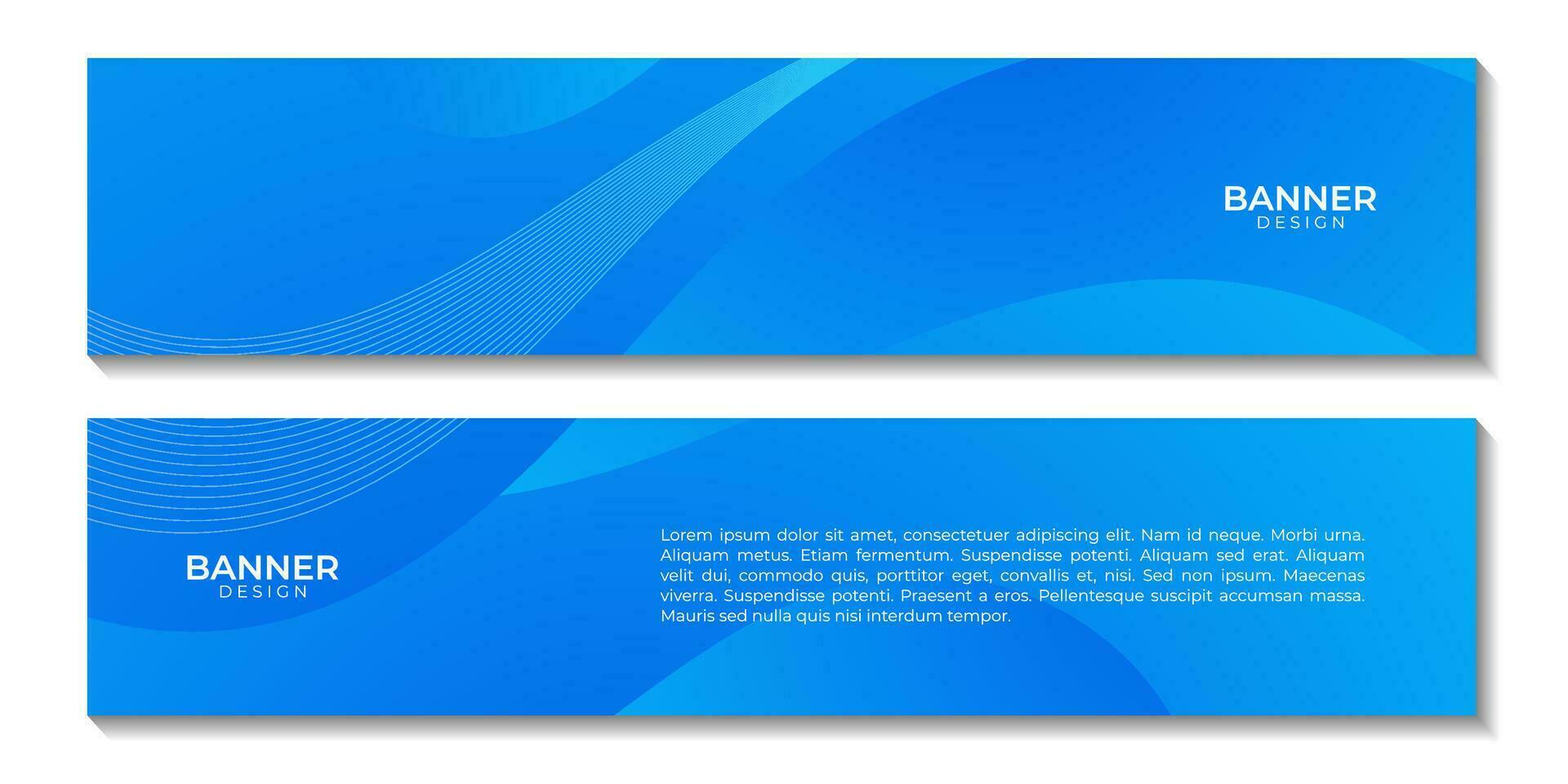 blue banners with wave abstract gradient background vector