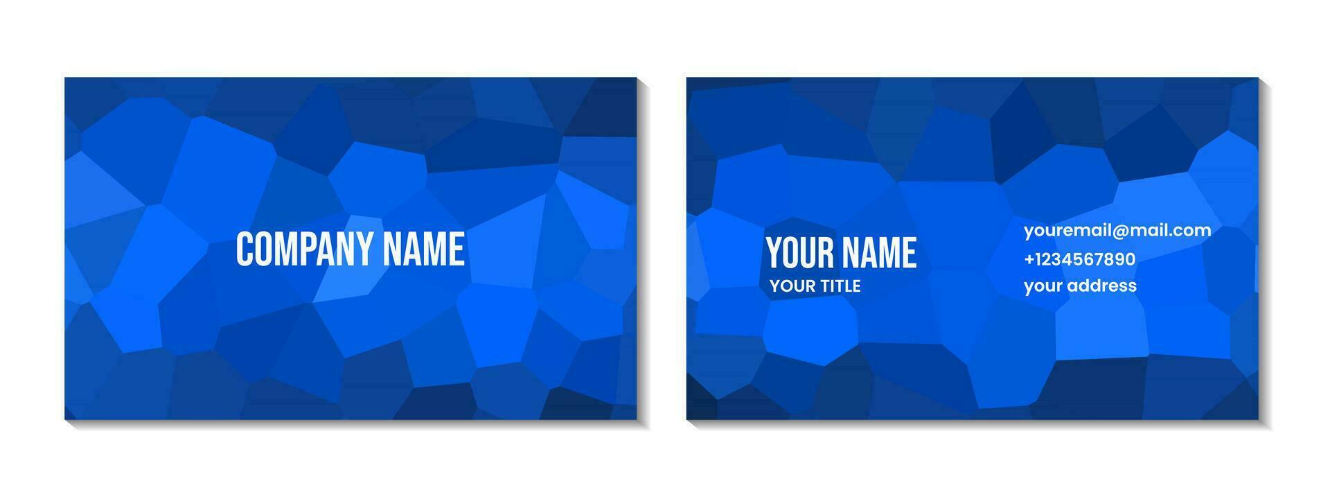 abstract business card blue geometric colorful background vector