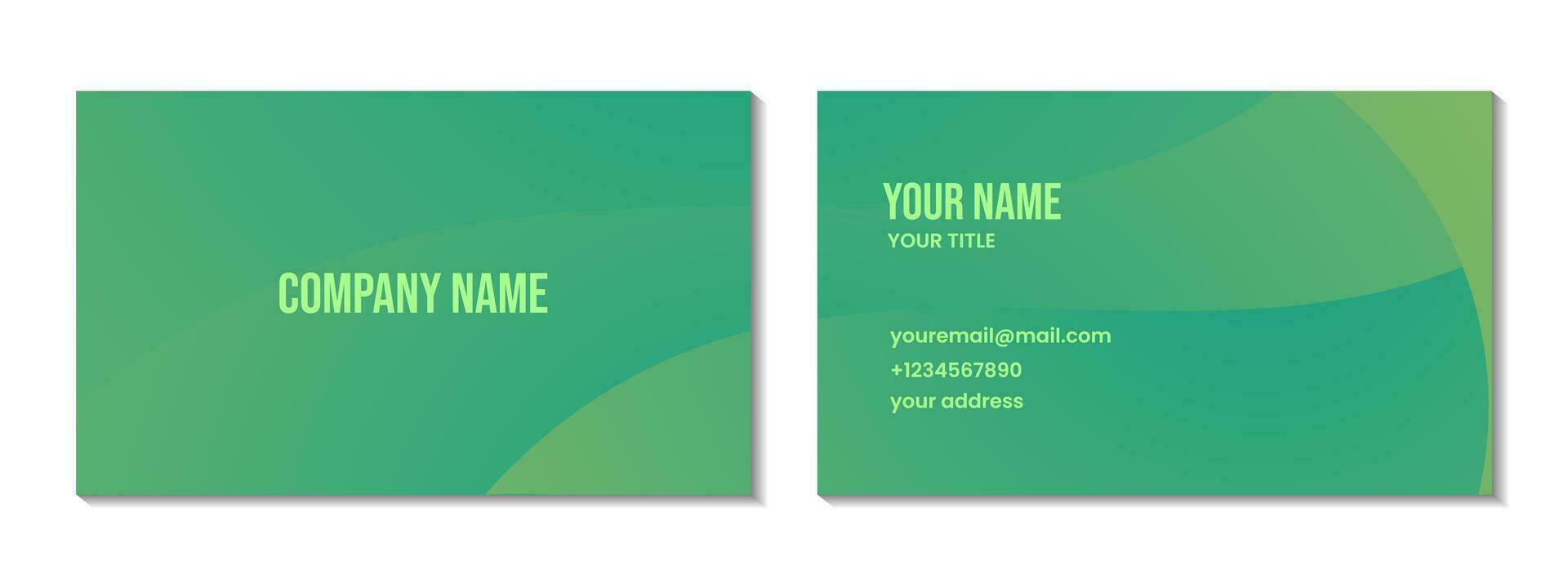 abstract green wave organic background. business card design template. vector