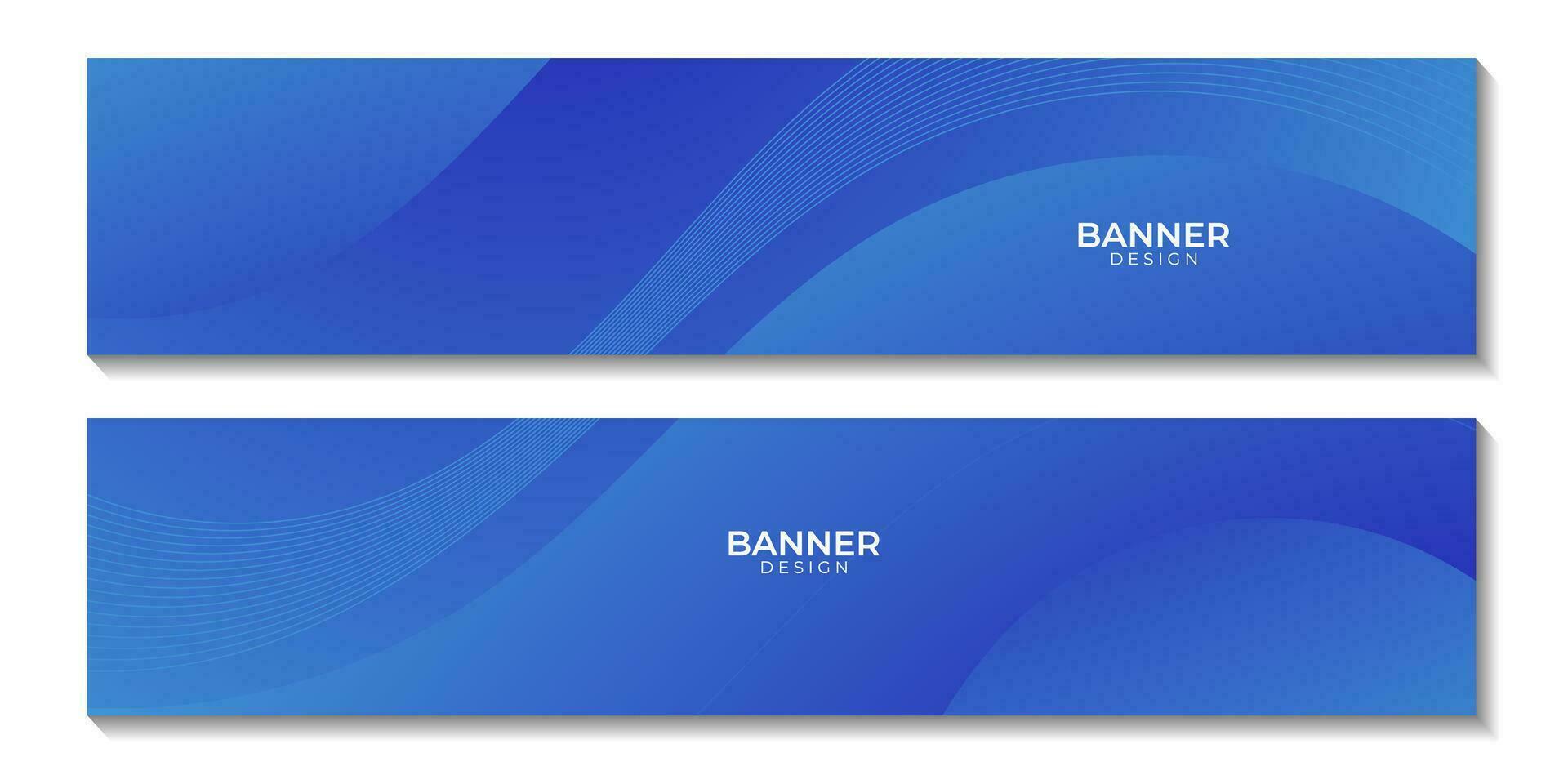 abstract banners with blue wave gradient background vector