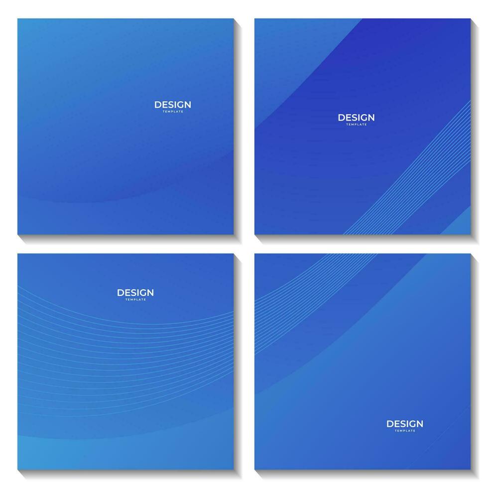 set of abstract blue wave gradient background vector