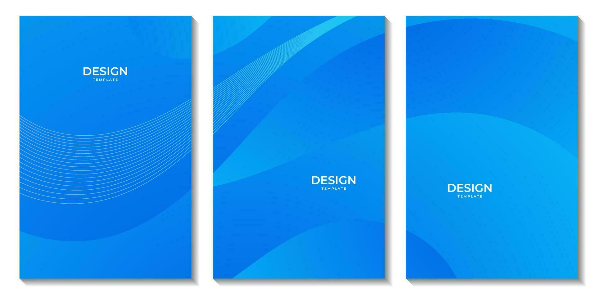 blue flyers with wave abstract gradient background vector