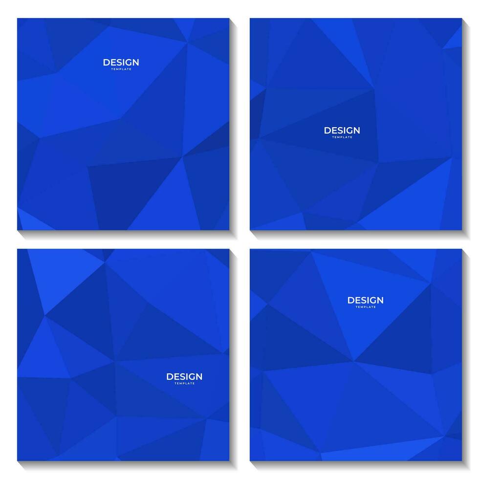 set of squares abstract blue background with triangles for business vector
