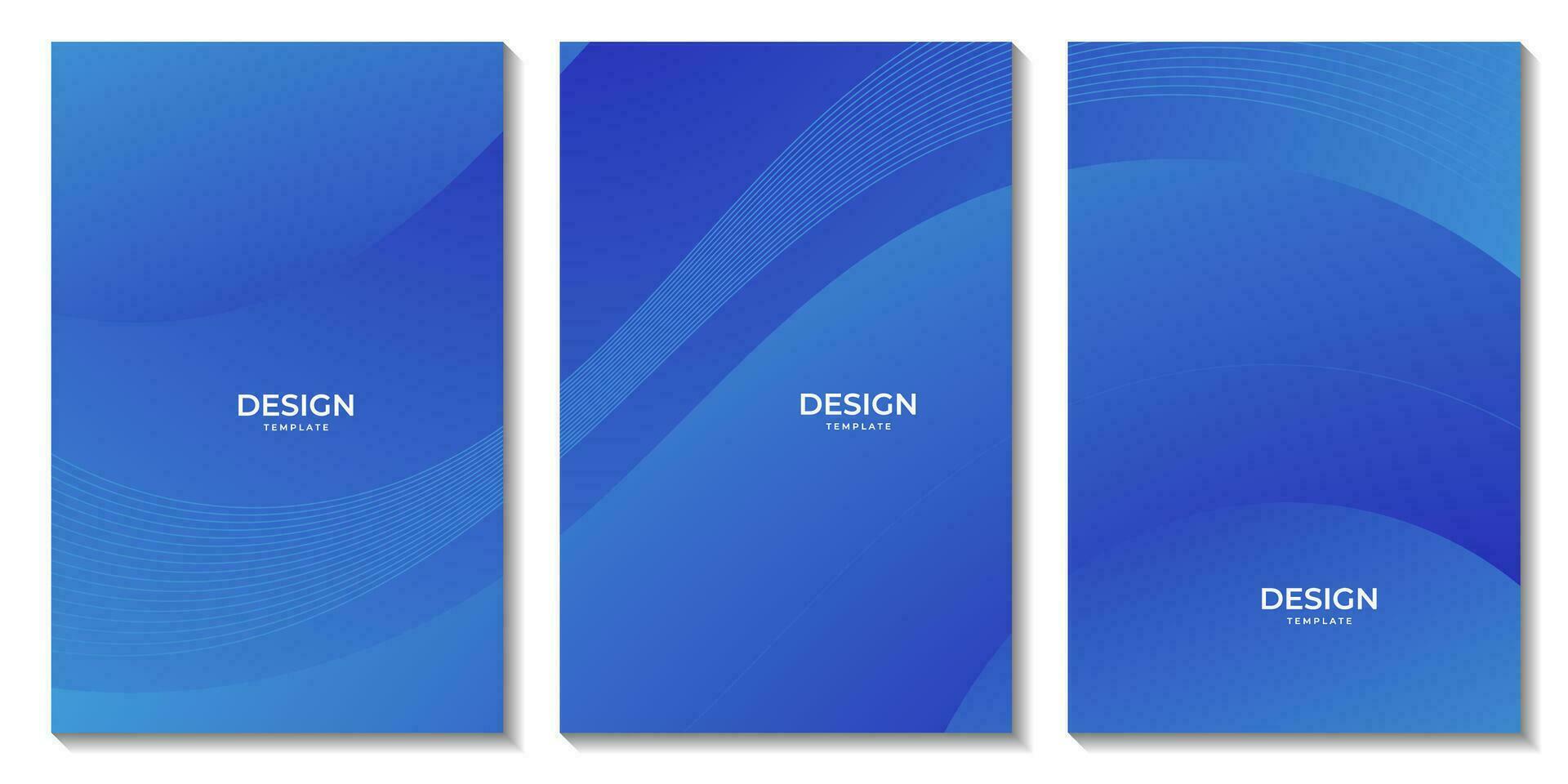 abstract flyers with blue wave gradient background vector